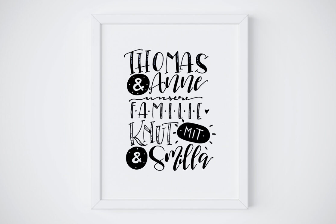 Handlettering Deine Familie Herzboxx