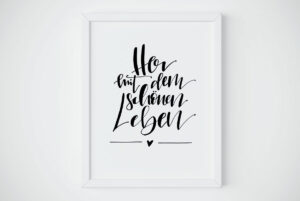 Herzboxx Handlettering Her mit dem schönen Leben