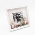 Herzboxx Rahmen Brautstrauss mit Handlettering