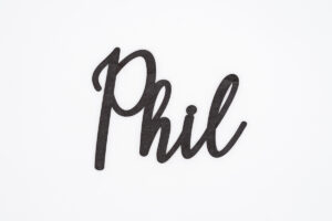 Herzboxx Schriftzug Holz