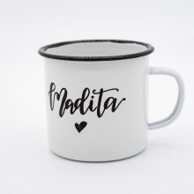 Herzboxx Tasse Emaille 300ml mit Wunschnamen