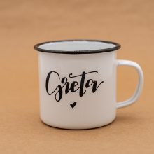 Herzboxx Tasse Emaille 300ml mit Wunschnamen