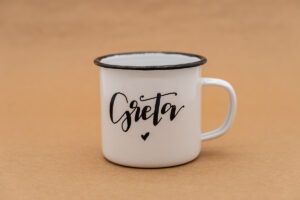 Herzboxx Tasse Emaille 300ml mit Wunschnamen