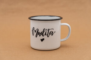 Herzboxx Tasse Emaille 300ml mit Wunschnamen