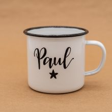 Herzboxx Tasse Emaille 300ml mit Wunschnamen