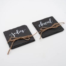 Herzboxx Hochzeit Namensschild Schiefertafel eckig