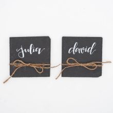 Herzboxx Hochzeit Namensschild Schiefertafel eckig