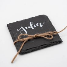 Herzboxx Hochzeit Namensschild Schiefertafel eckig