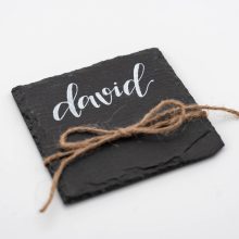 Herzboxx Hochzeit Namensschild Schiefertafel eckig