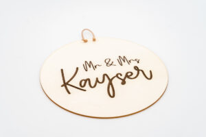 Herzboxx Holzschild Gravur 20cm Mr & Mrs