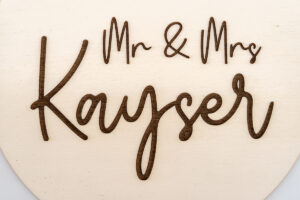 Herzboxx Holzschild Gravur 20cm Mr & Mrs