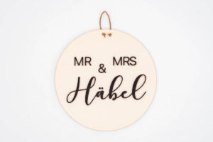 Herzboxx Holzschild Mr and Mrs