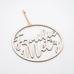 Herzboxx Namensschild Holz Kontur